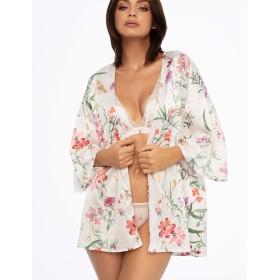 Женский сатиновый халат Esotiq DARE 41233, Цвет: мультицвет, Размеры: S