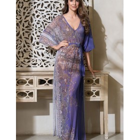 Длинная туника для пляжа Mia-Amore SALVADORA 7454, Цвет: сиреневый, Размеры: 4XL/5XL