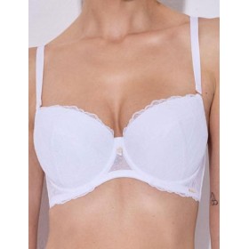 Бюстгальтер с пуш-ап вкладышами Alles GLOW 01 P-UP white, Цвет: белый, Размеры: 65E