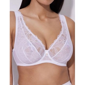 Бюстгальтер бралетт на косточках Alles GLOW M plus bralette white, Цвет: белый, Размеры: 100B