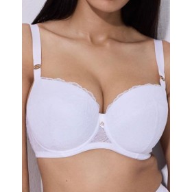 Кружевной бюстгальтер с поролоном Alles GLOW U/W white, Цвет: белый, Размеры: 90E
