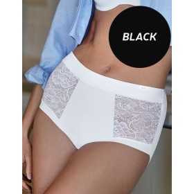 Трусы макси хлопковые Janira LACE SKIN COTTON 1030869 Maxi black, Цвет: black (черный), Размеры: M