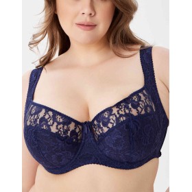 Бюстгальтер полумягкий с подкроем Lina A 6018 темно-синий, Цвет: темно-синий, Размеры: 75E