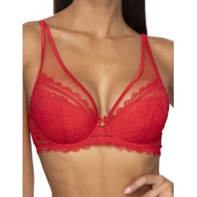 Кружевной бюстгальтер пуш-ап MAT ESTELLE Czerwony M-0198-11, Цвет: красный, Размеры: 70B