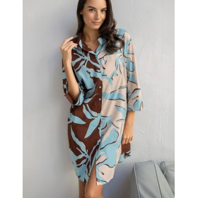 Хлопковая рубашка с принтом Mia-Amore CHERYL 2007, Цвет: мультицвет, Размеры: M