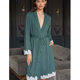 Халат на запах Opium К-23 зеленый, Цвет: зеленый, Размеры: S