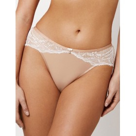 Трусики бразилиана Subtille DELIA brazilian, Цвет: бежевый+белый, Размеры: M