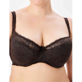 Кружевной бюстгальтер на поролоне Lina A 6086 коричневый, Цвет: коричневый, Размеры: 70E