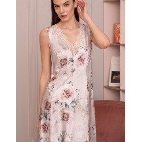 Длинная сорочка из шелка Mia-Amore CLARISS 4168, Цвет: айвори, Размеры: 5XL