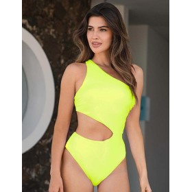 Яркий купальник-монокини Ewlon K.6403_194, Цвет: лайм, Размеры: L