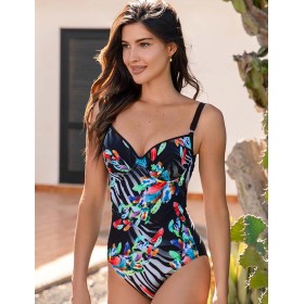 Слитный купальник пуш-ап Ewlon K.6433_965 черный, Цвет: черный, Размеры: M