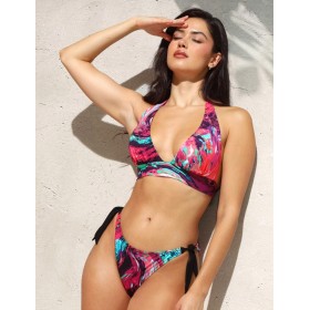 Цветной купальник с треугольными чашками Jolidon FR165I розовый, Цвет: розовый, Размеры: 70B