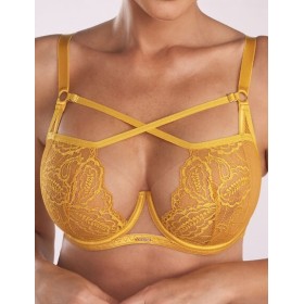 Кружевной мягкий бюстгальтер Kinga MILA 1109-SC жёлтый, Цвет: желтый, Размеры: 65J