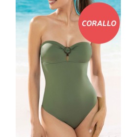 Совместный купальник бандо Sielei COLOR RING CR51 corallo, Цвет: corallo (коралловый), Размеры: 80B