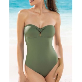 Совместный купальник бандо Sielei COLOR RING CR51 verde militare, Цвет: verde militare (хаки, Размеры: 80B