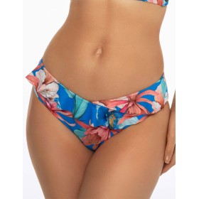 Трусы купальные с рюшами Esotiq BAE 41557 цветы на синем, Цвет: цветы на синем, Размеры: S