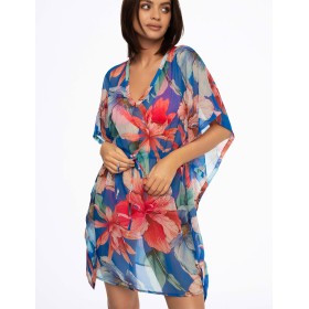 Пляжная туника Esotiq ARECIFE 41689, Цвет: цветочный синий, Размеры: L/XL