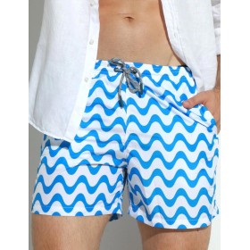 Мужские пляжные шорты Jolidon B645JI AI4 волна/белый, Цвет: волна/белый, Размеры: 2XL