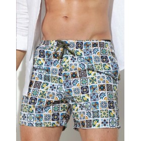 Мужские пляжные шорты Jolidon B645JI SI принт/белый, Цвет: принт/белый, Размеры: XL
