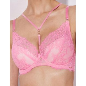 Кружевной бюстгальтер с пуш-ап Alles FRENCH KISS P-UP, Цвет: розовый, Размеры: 60D