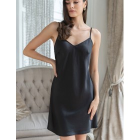 Сорочка атласная Mia-Mella CHESTER 7370, Цвет: черный, Размеры: 3XL