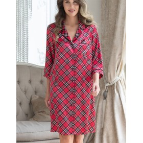 Атласная рубашка на пуговицах Mia-Mella CHESTER 7377, Цвет: красный, Размеры: S