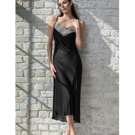 Шелковое платье-сорочка Mia-Amore RUNA 3685, Цвет: черный, Размеры: XL