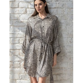 Домашняя рубашка из шёлка и вискозы Mia-Amore RUNA 3997, Цвет: мультколор, Размеры: 2XL/3XL