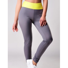 Спортивные леггинсы Opium PF-8 желтый/серый, Цвет: серый, Размеры: M