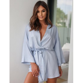 Халат с широкими рукавами Sensis FELICIA, Цвет: голубой, Размеры: L/XL
