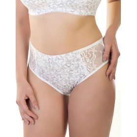 Трусики хлопковые с кружевом Valmira 2949/C белый с серым, Цвет: белый с серым, Размеры: M