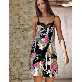 Сорочка из узорчатой вискозы Lormar FAN 631747co nero, Цвет: nero (черный), Размеры: XL