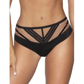 Трусы слипы Novika UMA figi beige, Цвет: чёрно-бежевый, Размеры: 2XL