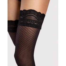 Чулки с кружевной коронкой Fiore 4117/O DOLCEZZA 20 den черный, Цвет: черный, Размеры: 3