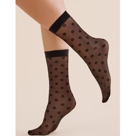 Носки в горошек Gabriella 1195 PERI чёрный 20 den, Цвет: чёрный, Размеры: UN