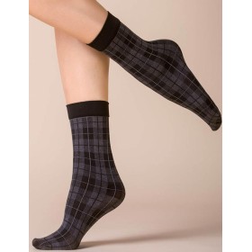 Носки в клетку Gabriella 520 BERRY melange 30 den, Цвет: серый, Размеры: UN