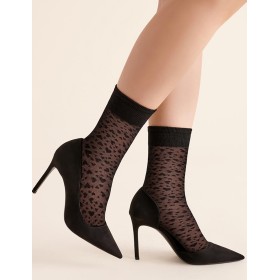 Прозрачные носочки Gabriella 558 MILA nero 30 den, Цвет: чёрный, Размеры: UN