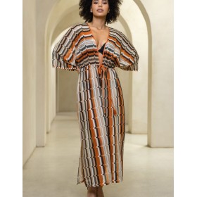 Ажурный халат-парео Mia-Amore SAHARA 7469, Цвет: сахара, Размеры: 4XL/5XL