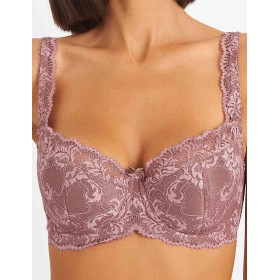 Бюстгальтер балконет Simona M 608 кофейно-розовый, Цвет: кофейно-розовый, Размеры: 80F