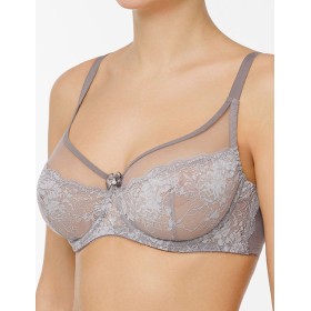 Мягкий кружевной бюстгальтер Albina L EFFECT 7051 чайка, Цвет: чайка, Размеры: 75D