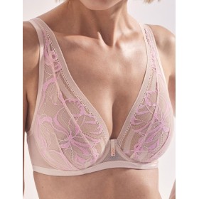 Кружевной бюстгальтер Alles GLOSSY IRIS M BRALETTE beige/pink, Цвет: бежевый, Размеры: 70D