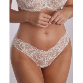 Кружевные бразилиана Kinga SAND ECRU 1127/3-B, Цвет: экрю+телесный, Размеры: XS