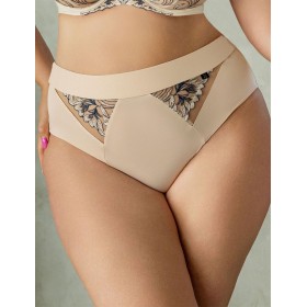 Трусы высокие Kris Line GLOW high waist, Цвет: темно-синий+бежевый, Размеры: M