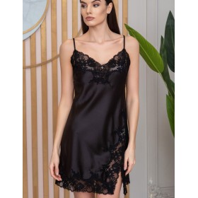 Короткая шёлковая сорочка Mia-Amore ADELINA 4170 черный, Цвет: черный, Размеры: S