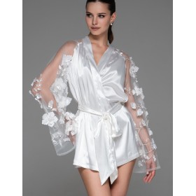 Шелковый комплект тройка Mia-Amore FLORINDA 4272 белый, Цвет: белый, Размеры: M