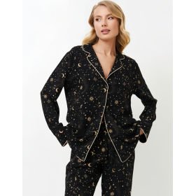 Пижама женская с брюками Aruelle ALEXANDRA, Цвет: черный, Размеры: S