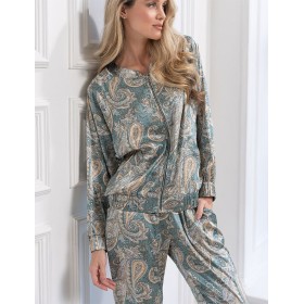 Шёлковый костюм бомбер с брюками Mia-Amore DONATELLA 3076 изумрудный, Цвет: изумрудный, Размеры: 3XL