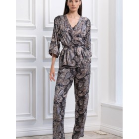 Шелковый комплект-тройка Mia-Amore DONATELLA 3075 черный, Цвет: черный, Размеры: 3XL