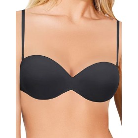 Бюстгальтер бандо пуш-ап с силиконовой спинкой Sielei FANTASTIC 1570 nero, Цвет: nero (черный), Размеры: 75B