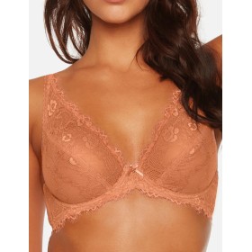 Кружевной бюстгальтер бралетт Bella Misteria APRICOT ILUSION soft bralette, Цвет: персиковый, Размеры: 75F